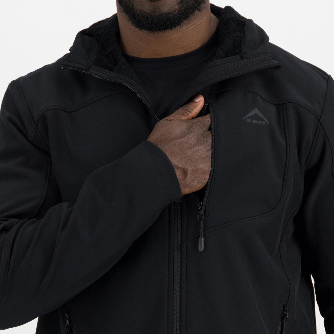 K-WAY MEN'S APEX SOFTSHELL HOODIE