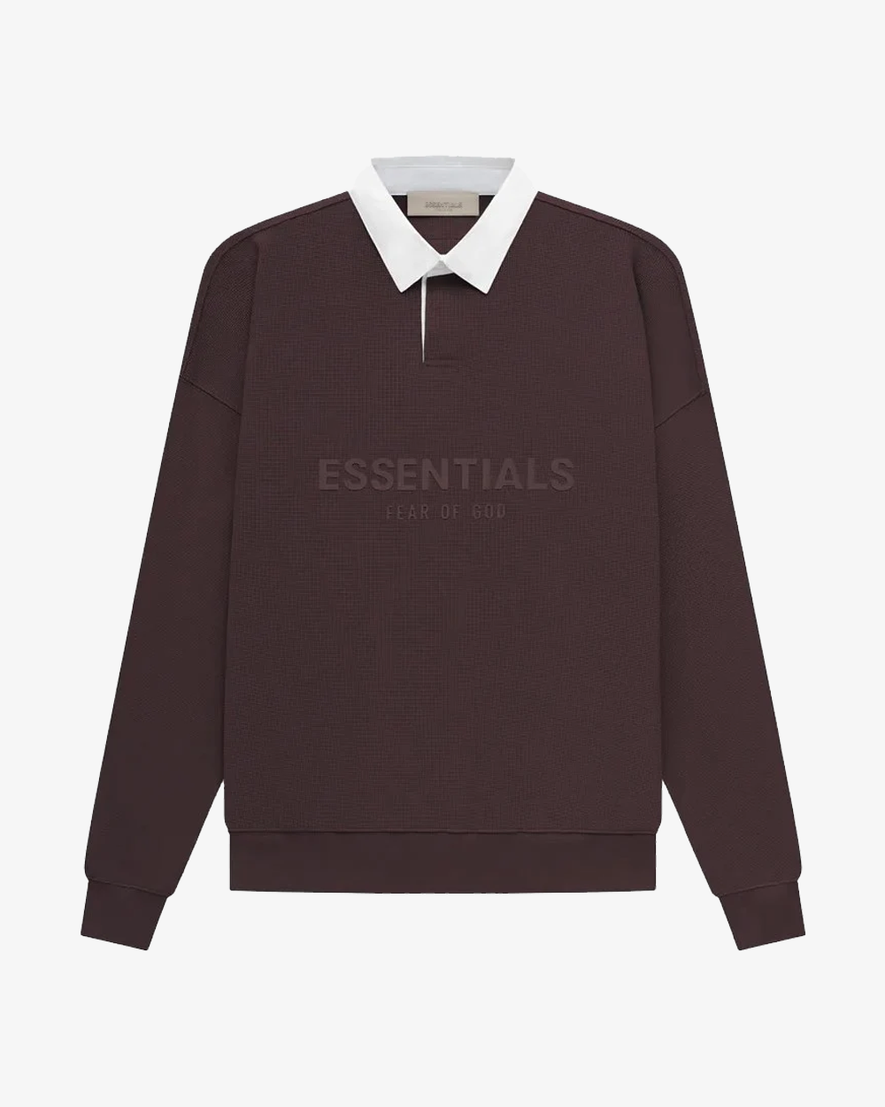 FOG ESSENTIALS SS23 SILICON PLUM WAFFLE BONDED POLO RUGBY CREWNECK