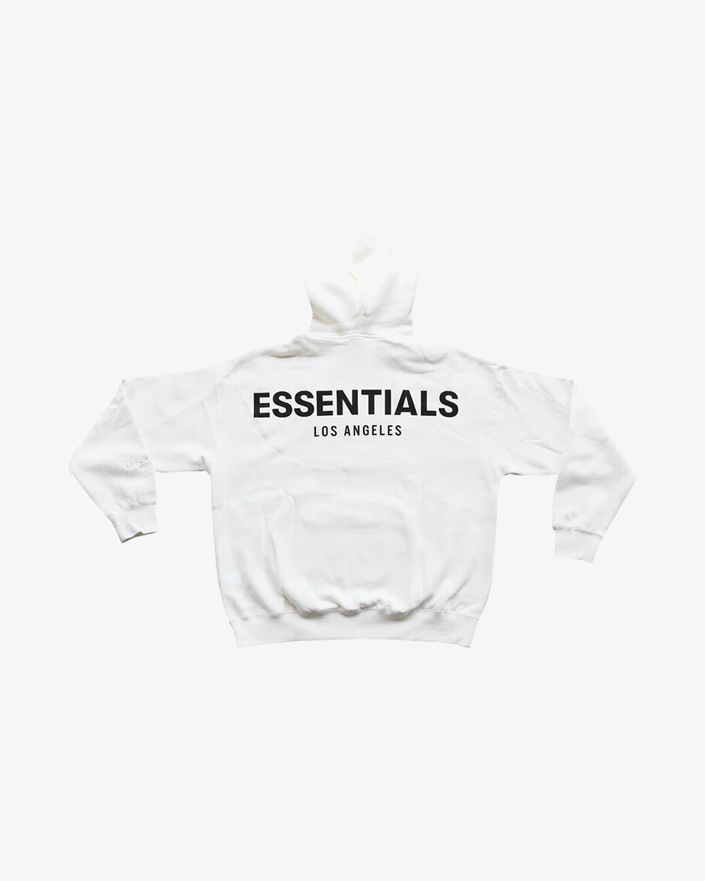 FOG ESSENTIALS LOS ANGELES EXCLUSIVE REFLECTIVE LOGO WHITE HOODIE -