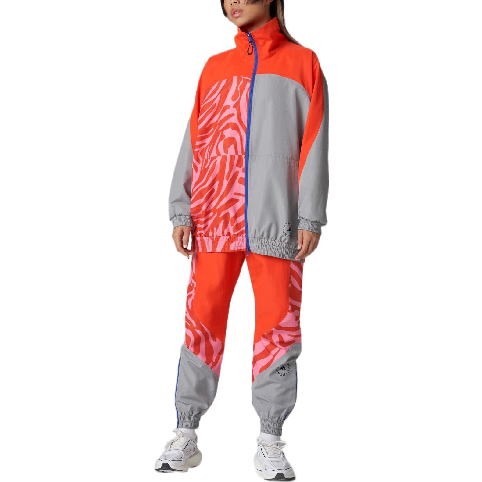 (WMNS) adidas By Stella McCartney Color Blocked Track Jacket 'Orange Grey' H59949