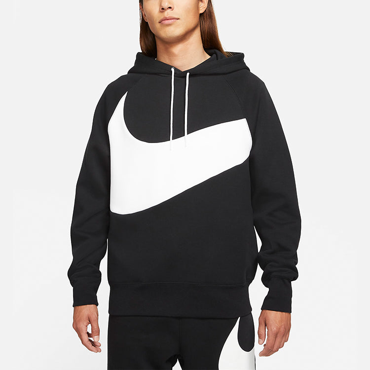 Men's Nike Sportswear Swoosh Tech Fleece Contrasting Colors Large Logo Printing Sports Black DD8223-010