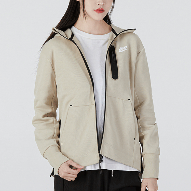 (WMNS) Nike Sportswear Tech Fleece Full-Zip Hoodie Jacket 'Beige' DD5625-206