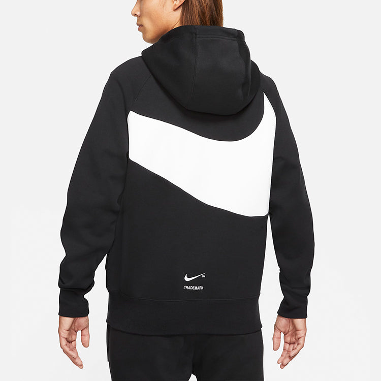 Men's Nike Sportswear Swoosh Tech Fleece Contrasting Colors Large Logo Printing Sports Black DD8223-010