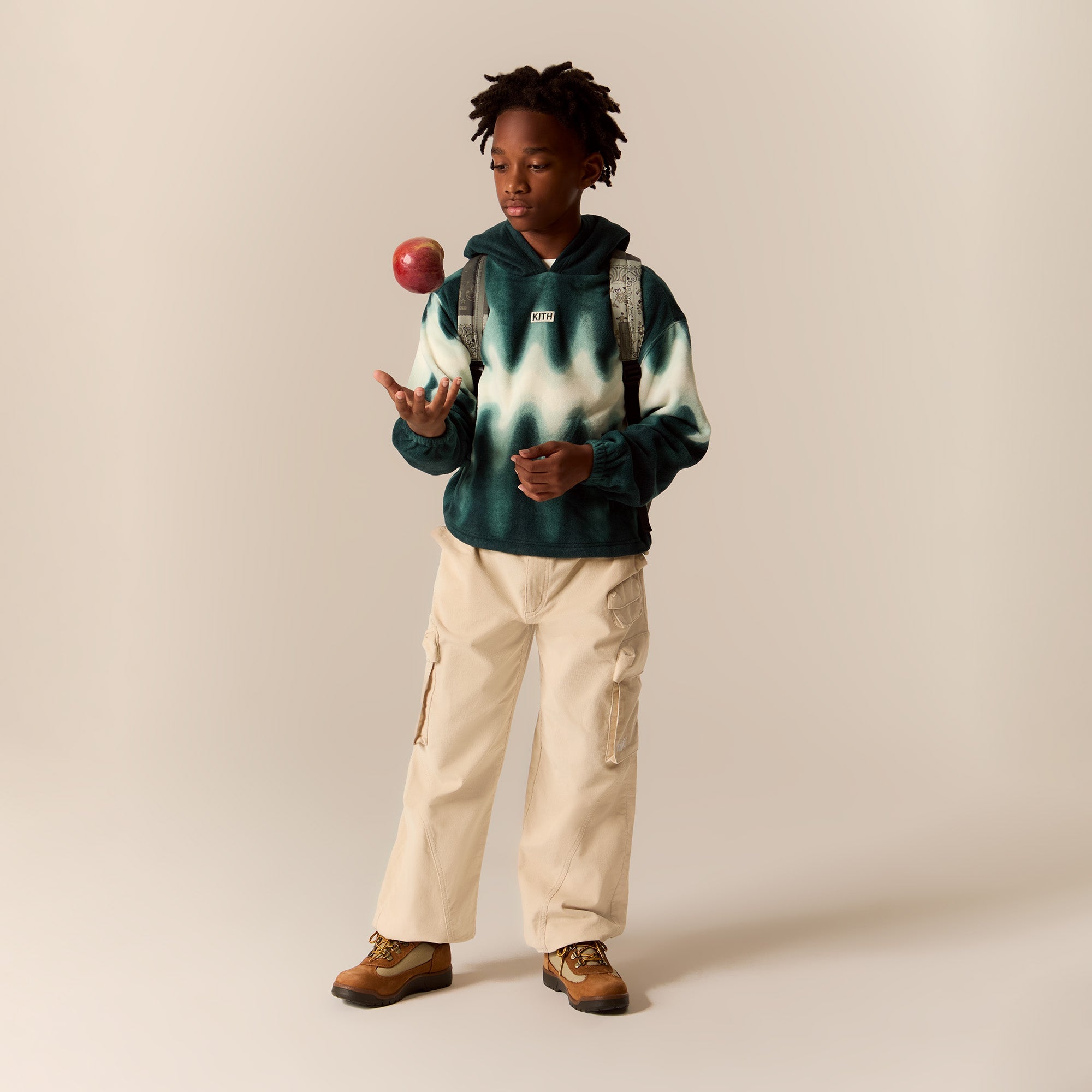 Kith Kids Printed Polar Fleece Hoodie - Chronicle