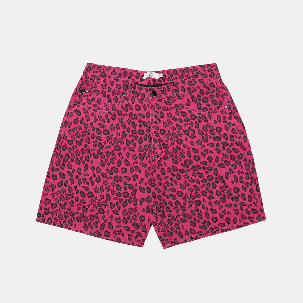 Leopard Print Jorts Pink