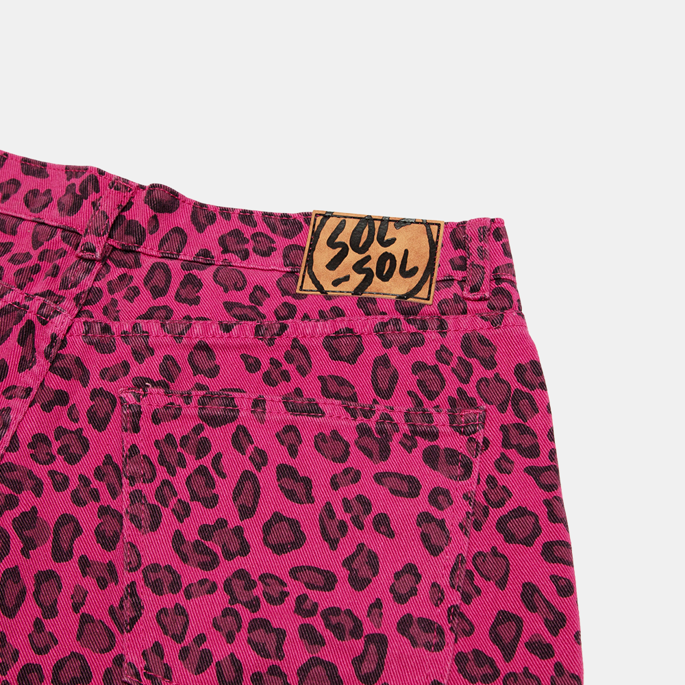 Leopard Print Jorts Pink