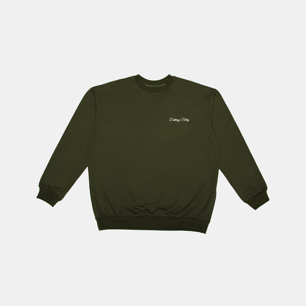 Embroidery Sweatshirt Olive