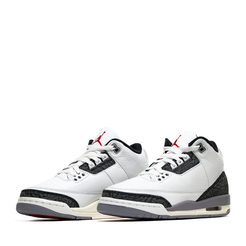 Jordan 3 Retro 'Cement Grey' (PS) - Summit White/Fire Red