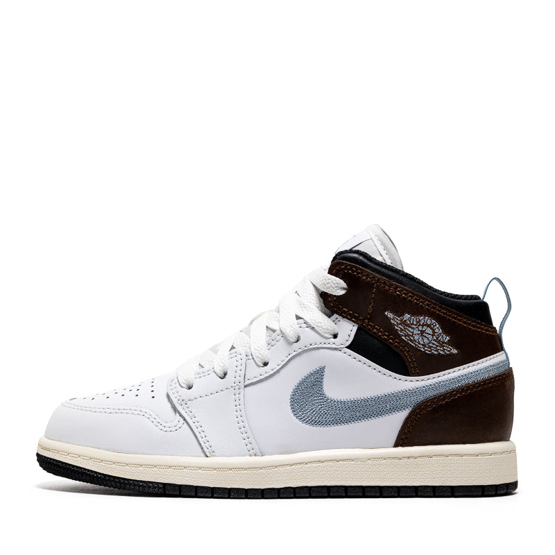 Jordan 1 Mid SE (PS) - White/Blue Grey