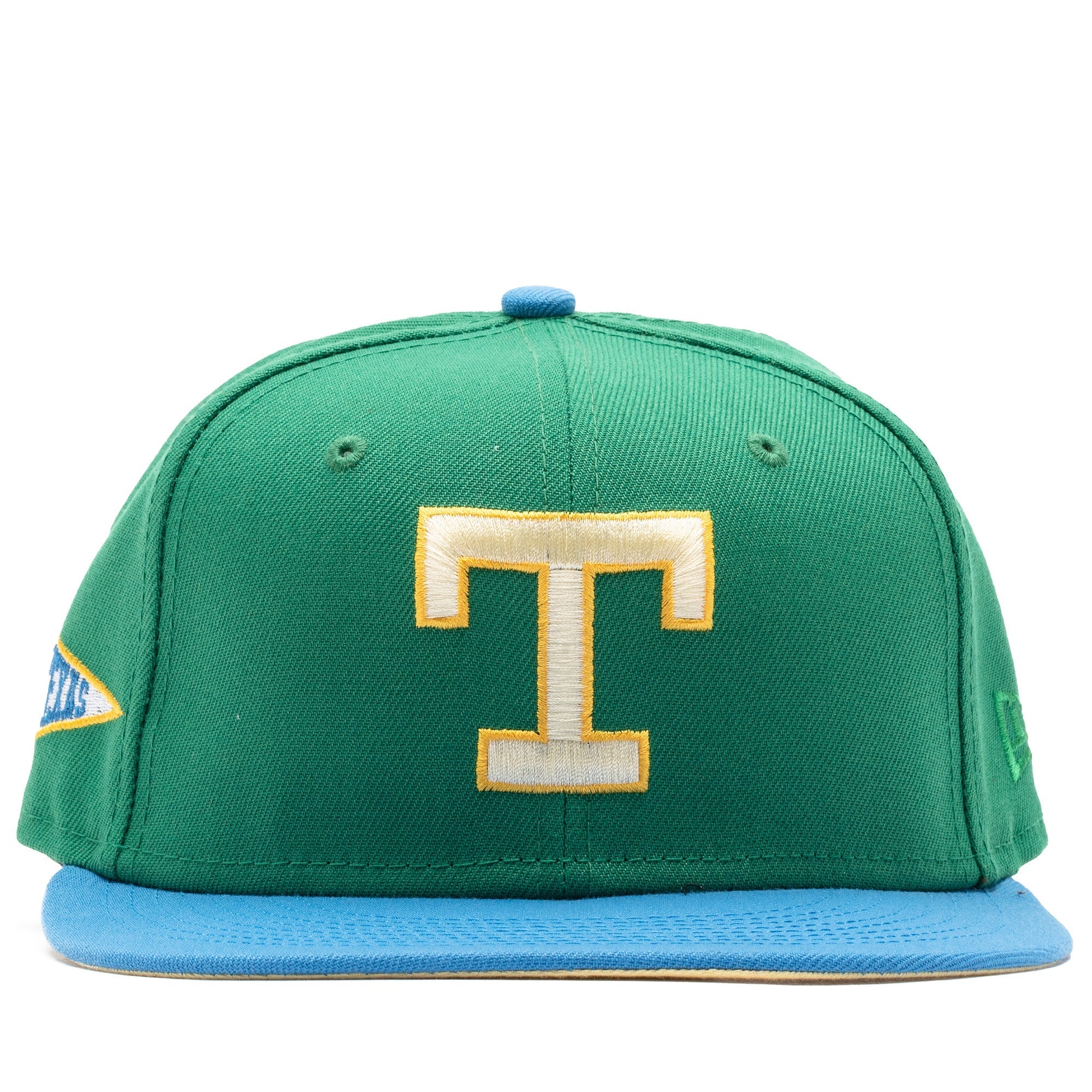 New Era x Politics Texas Rangers 59FIFTY Fitted Hat - Botanical Green/Air Force Blue